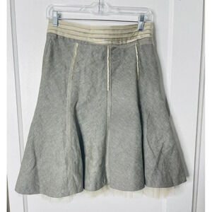 The Limited Panel Skirt 2 Linen Blend 70s Style Tulle Accents Boho Retro Gray